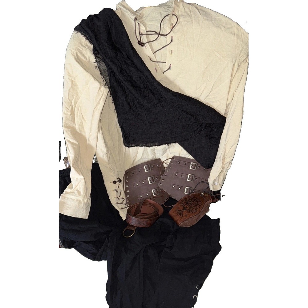 Celtic Renaissance Viking Costume 7 Pc Set Men's XL Halloween Cosplay Medieval